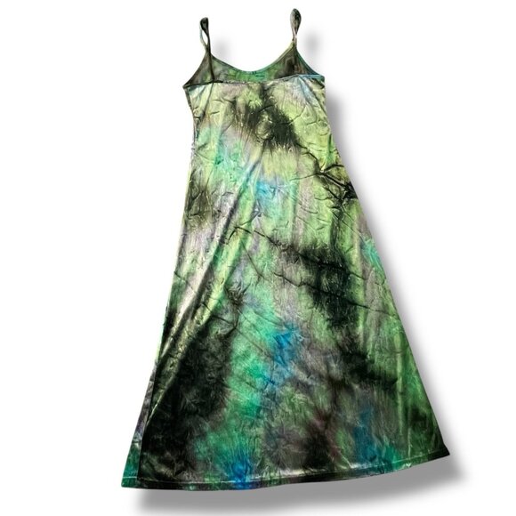 Vintage Y2K Express Tricot Velvet Slip Maxi Dress TieDye Fairy Boho Hippie Small - Picture 6 of 7